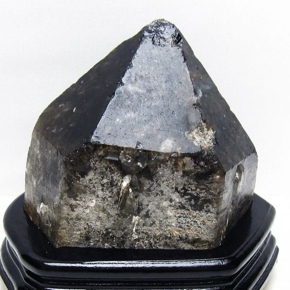 2.8Kg モリオン 黒水晶 原石 エレスチャル 台座付属 一点物 191-544