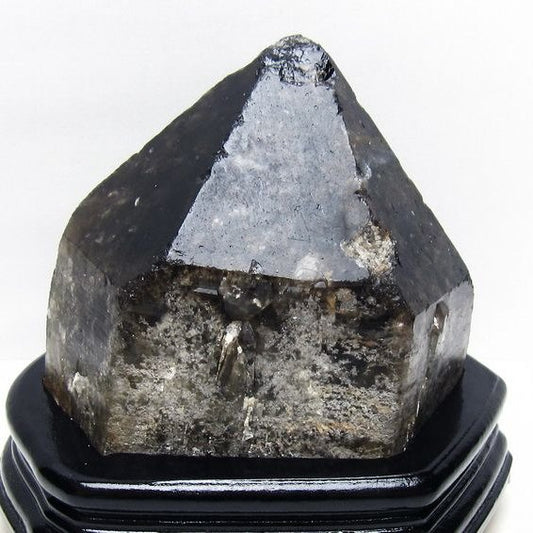 2.8Kg モリオン 黒水晶 原石 エレスチャル 台座付属 一点物 191-544