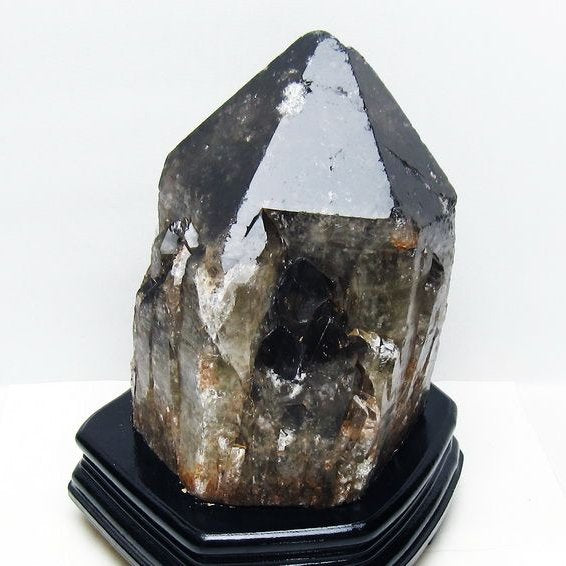 5.2Kg モリオン 黒水晶 原石 エレスチャル 台座付属 一点物 191-546