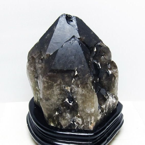 5.8Kg モリオン 黒水晶 原石 エレスチャル 台座付属 一点物 191-547