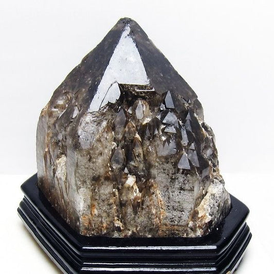 8.2Kg モリオン 黒水晶 原石 エレスチャル 台座付属 一点物 191-552