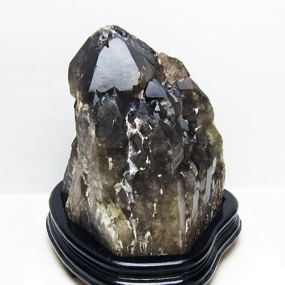 11.1Kg モリオン 黒水晶 原石 エレスチャル 台座付属 一点物 191-555