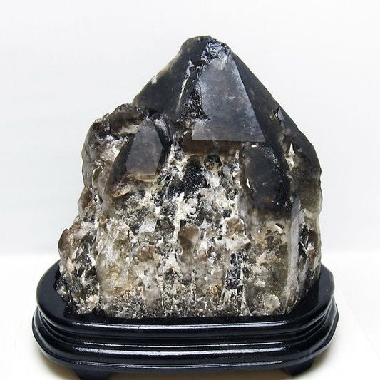 10.3Kg モリオン 黒水晶 原石 エレスチャル 台座付属 一点物 191-557