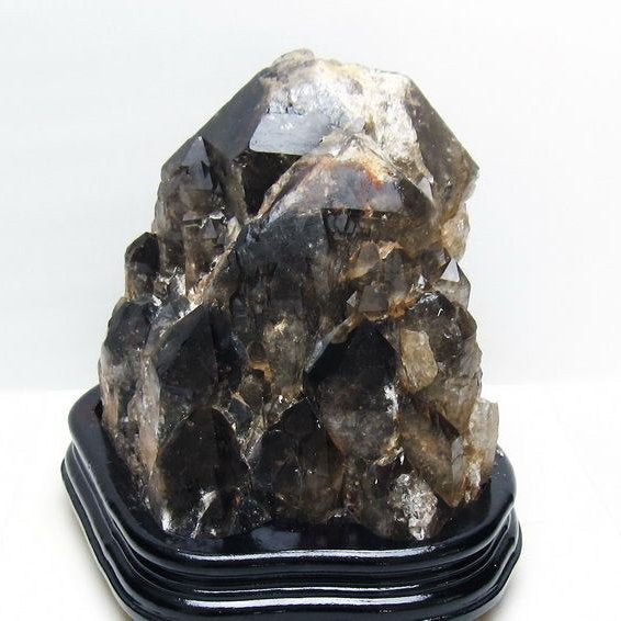 7.3Kg モリオン 黒水晶 原石 エレスチャル 台座付属 一点物 191-558