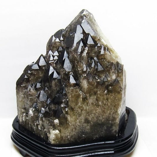 14.1Kg モリオン 黒水晶 原石 エレスチャル 台座付属 一点物 191-561