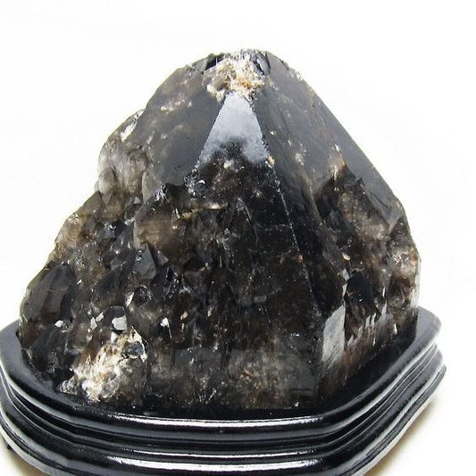 7.4Kg モリオン 黒水晶 原石 エレスチャル 台座付属 一点物 191-566