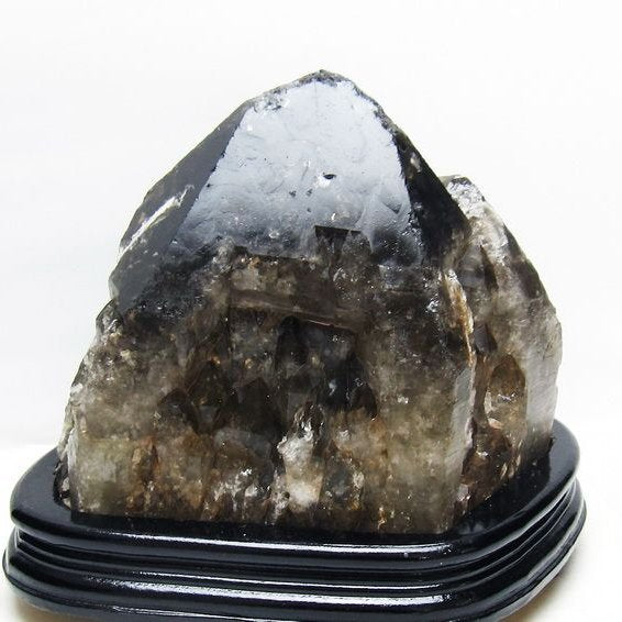 8.9Kg モリオン 黒水晶 原石 エレスチャル 台座付属 一点物 191-568