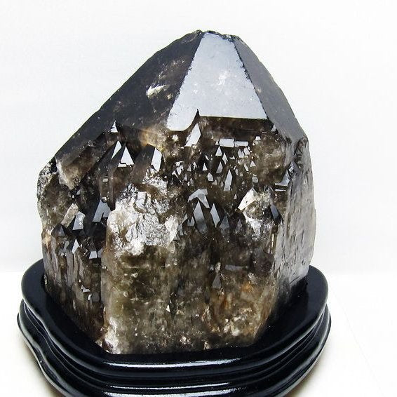 7.5Kg モリオン 黒水晶 原石 エレスチャル 台座付属 一点物 191-573