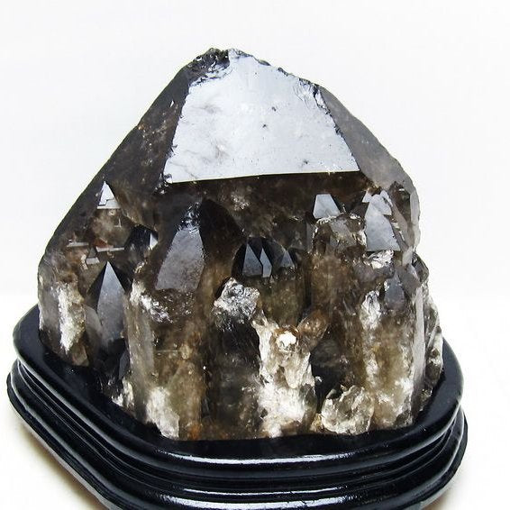 5.7Kg モリオン 黒水晶 原石 エレスチャル 台座付属 一点物 191-575