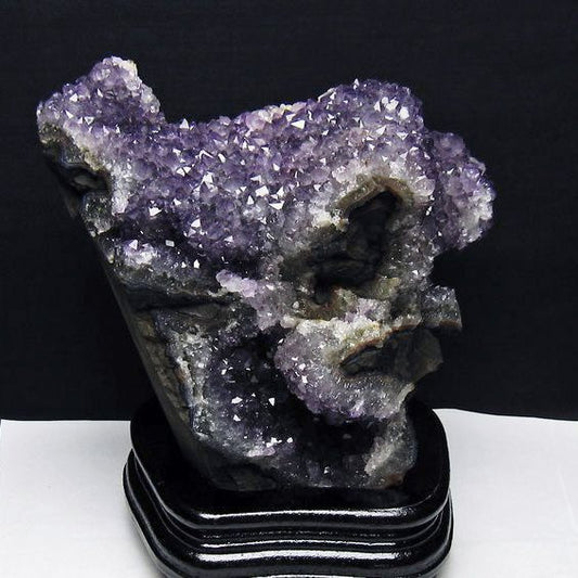 2.7Kg アメジスト クラスター ウルグアイ産 アメジスト 原石 amethyst 台座付属 花型 一点物  192-676