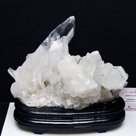 2.3Kg レムリアンシード 水晶 クラスター 原石 ブラジル ミナスジェライス州 コリント産 一点物 台座付属 送料無料 192-696