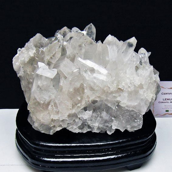 2.1Kg レムリアンシード 水晶 クラスター 原石 ブラジル ミナスジェライス州 コリント産 一点物 台座付属 送料無料 192-697