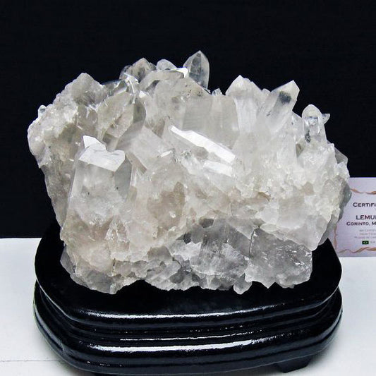 2.1Kg レムリアンシード 水晶 クラスター 原石 ブラジル ミナスジェライス州 コリント産 一点物 台座付属 送料無料 192-697