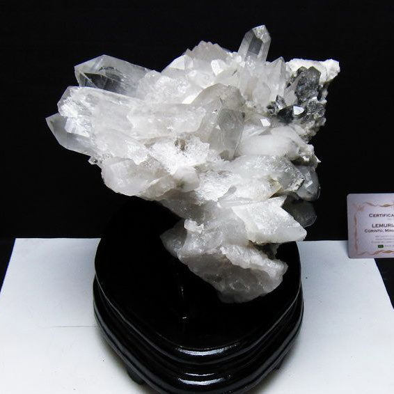 3.6Kg レムリアンシード 水晶 クラスター 原石 ブラジル ミナスジェライス州 コリント産 一点物 台座付属 送料無料 192-699