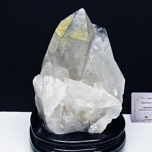 2.2Kg レムリアンシード 水晶 クラスター 原石 ブラジル ミナスジェライス州 コリント産 一点物 台座付属 送料無料 192-703