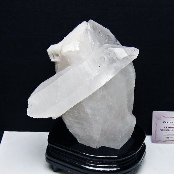 2.3Kg レムリアンシード 水晶 クラスター 原石 ブラジル ミナスジェライス州 コリント産 一点物 台座付属 送料無料 192-704