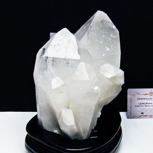 2.4Kg レムリアンシード 水晶 クラスター 原石 ブラジル ミナスジェライス州 コリント産 一点物 台座付属 送料無料 192-706