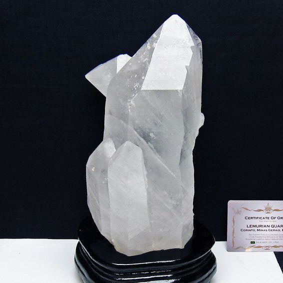 2.2Kg レムリアンシード 水晶 クラスター 原石 ブラジル ミナスジェライス州 コリント産 一点物 台座付属 送料無料 192-708