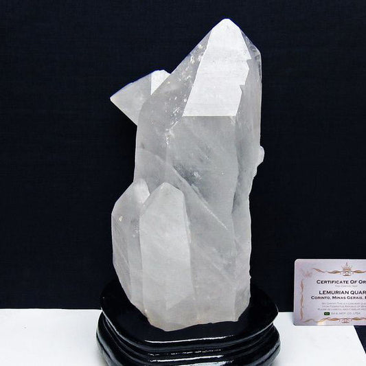 2.2Kg レムリアンシード 水晶 クラスター 原石 ブラジル ミナスジェライス州 コリント産 一点物 台座付属 送料無料 192-708
