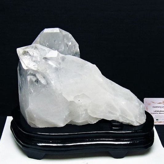 3.7Kg レムリアンシード 水晶 クラスター 原石 クォーツインクォーツ 台座付属 ブラジル ミナスジェライス州 コリント産 一点物 送料無料 192-709