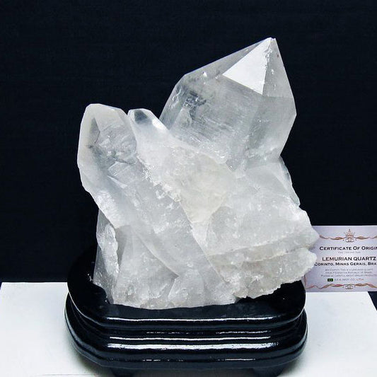2.3Kg レムリアンシード 水晶 クラスター 原石 ブラジル ミナスジェライス州 コリント産 一点物 台座付属 送料無料 192-710