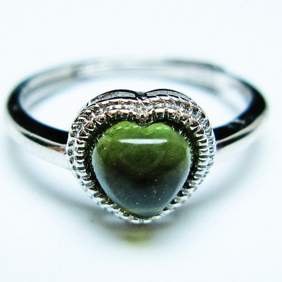 モルダバイト リング 指輪 ハート 12号 フリーサイズ 一点物 199-444