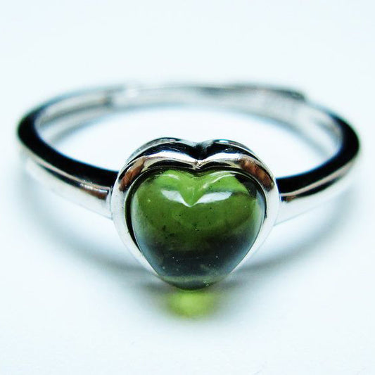 モルダバイト リング 指輪 ハート 12号 フリーサイズ 一点物 199-459