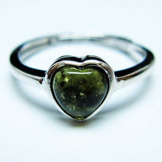 モルダバイト リング 指輪 ハート 12号 フリーサイズ 一点物 199-460