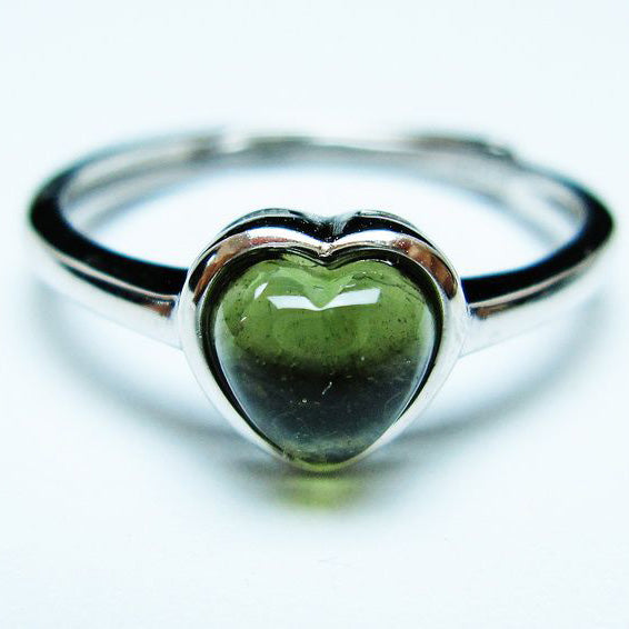 モルダバイト リング 指輪 ハート 12号 フリーサイズ 一点物 199-461