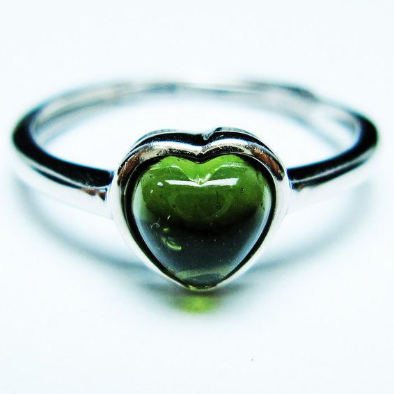 モルダバイト リング 指輪 ハート 12号 フリーサイズ 一点物 199-463