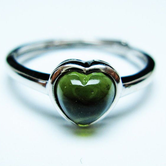 モルダバイト リング 指輪 ハート 12号 フリーサイズ 一点物 199-465