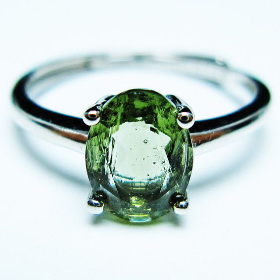 モルダバイト リング 指輪 12号 フリーサイズ 一点物 199-475