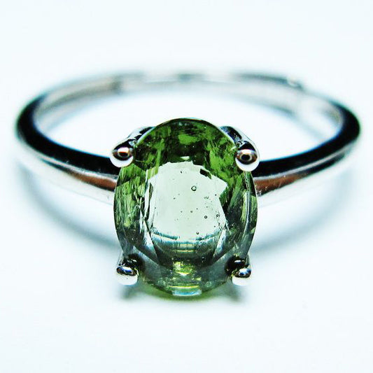 モルダバイト リング 指輪 12号 フリーサイズ 一点物 199-475