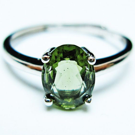 モルダバイト リング 指輪 14号 フリーサイズ 一点物 199-476