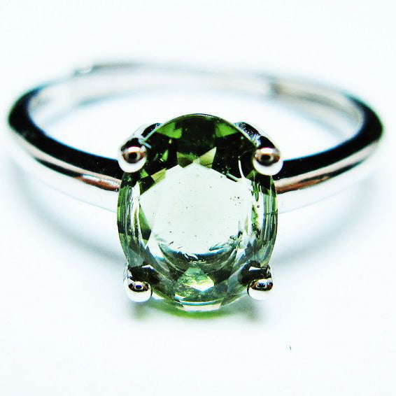 モルダバイト リング 指輪 12号 フリーサイズ 一点物 199-477