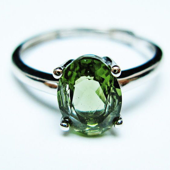 モルダバイト リング 指輪 12号 フリーサイズ 一点物 199-479