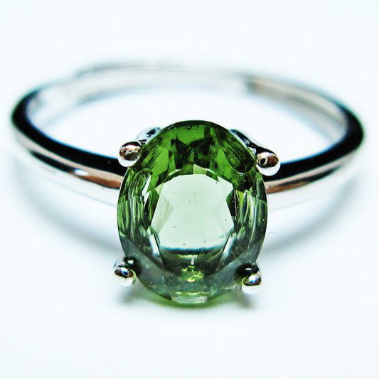 モルダバイト リング 指輪 14号 フリーサイズ 一点物 199-480