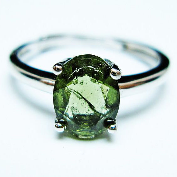 モルダバイト リング 指輪 12号 フリーサイズ 一点物 199-481