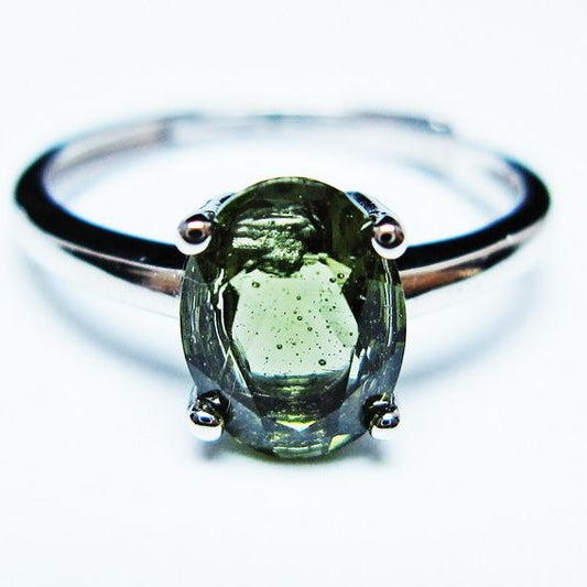 モルダバイト リング モルダウ石 指輪 フリーサイズ 12号 一点物 メール便可 [M便 1/20] 199-671