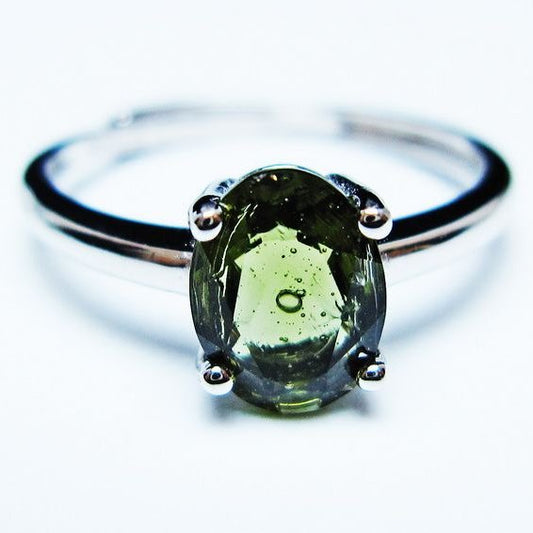 モルダバイト リング モルダウ石 指輪 フリーサイズ 14号 一点物 メール便可 [M便 1/20] 199-672