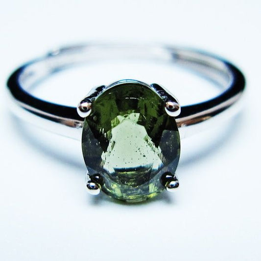 モルダバイト リング モルダウ石 指輪 フリーサイズ 13号 一点物 メール便可 [M便 1/20] 199-674