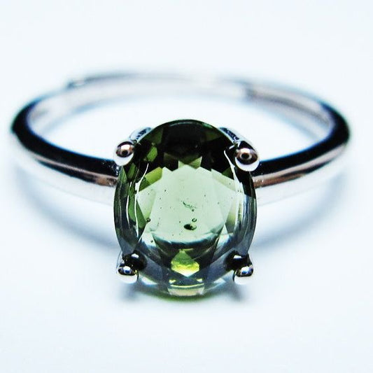 モルダバイト リング モルダウ石 指輪 フリーサイズ 13号 一点物 メール便可 [M便 1/20] 199-675