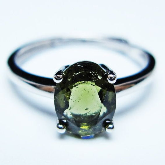 モルダバイト リング モルダウ石 指輪 フリーサイズ 13号 一点物 メール便可 [M便 1/20] 199-677