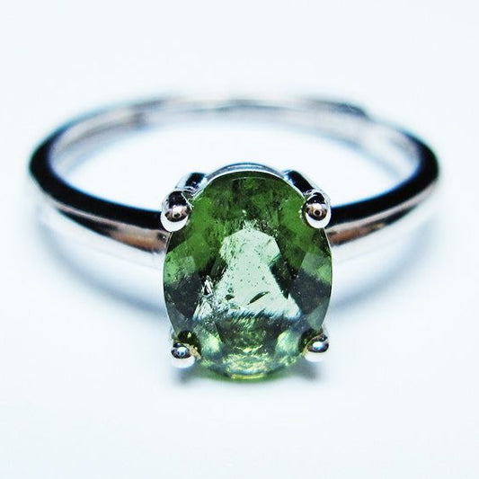 モルダバイト リング モルダウ石 指輪 フリーサイズ 13号 一点物 メール便可 [M便 1/20] 199-679