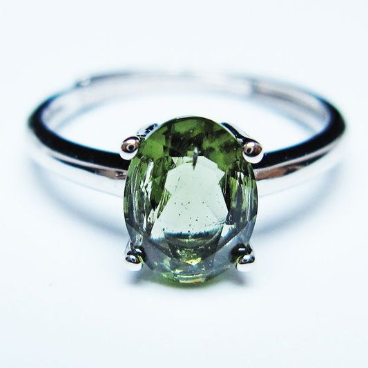 モルダバイト リング モルダウ石 指輪 フリーサイズ 12号 一点物 メール便可 [M便 1/20] 199-680