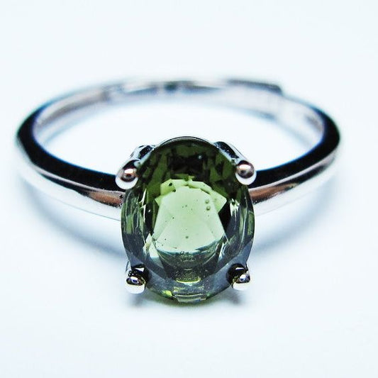 モルダバイト リング モルダウ石 指輪 フリーサイズ 12号 一点物 メール便可 [M便 1/20] 199-685