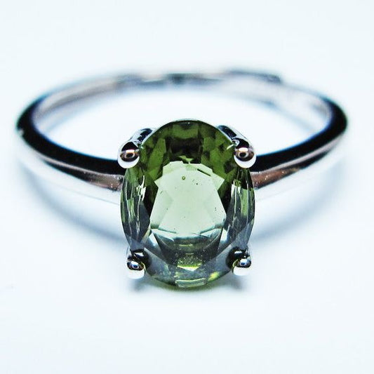 モルダバイト リング モルダウ石 指輪 フリーサイズ 14号 一点物 メール便可 [M便 1/20] 199-686