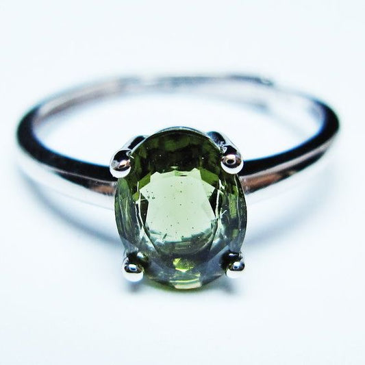 モルダバイト リング モルダウ石 指輪 フリーサイズ 14号 一点物 メール便可 [M便 1/20] 199-689