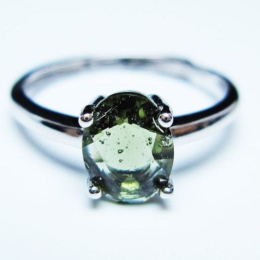 モルダバイト リング モルダウ石 指輪 フリーサイズ 14号 一点物 メール便可 [M便 1/20] 199-691