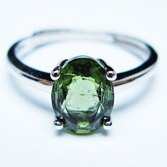 モルダバイト リング モルダウ石 指輪 フリーサイズ 12号 一点物 メール便可 [M便 1/20] 199-692